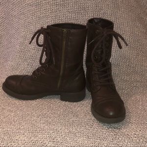 Brash Dark Brown Combat Boots